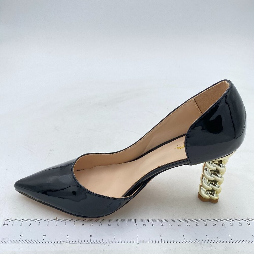 XYD Black D'Orsay High Heels Comfortable Pointed Toe Sexy Pumps Casual Shoes